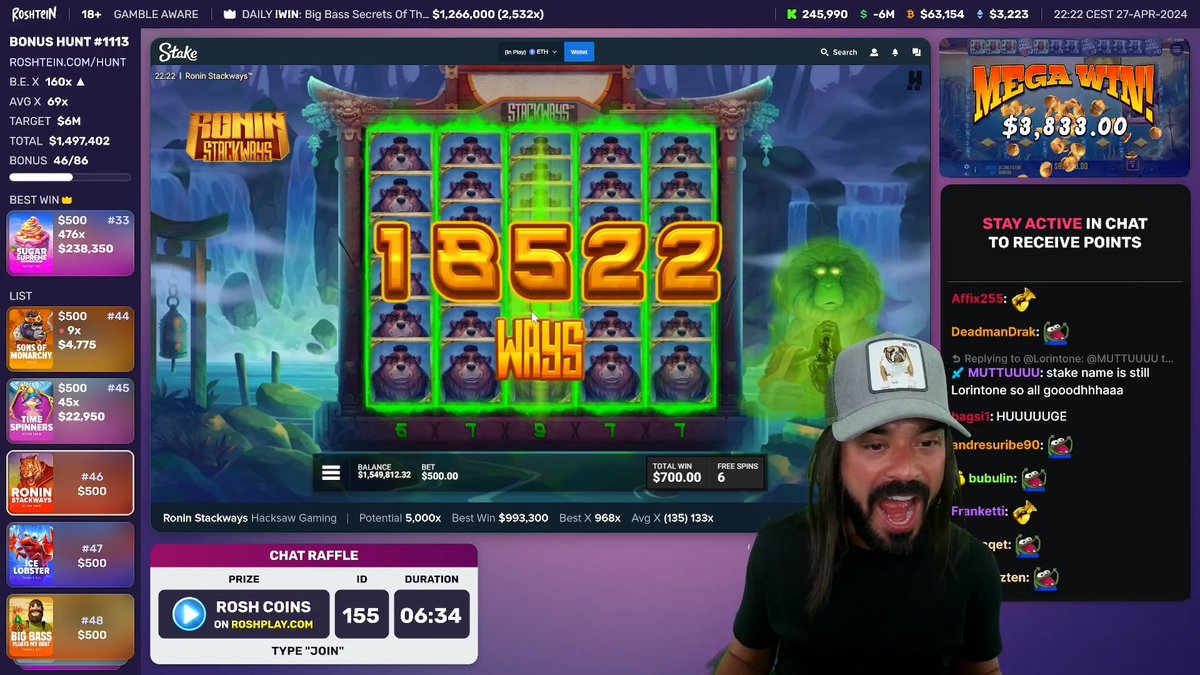 MAX WIN!

RAFFLE. FOLLOW. LIKE. COMMENT.

MU2 WILL PICKK WINNER

kick.com/roshtein?clip=…