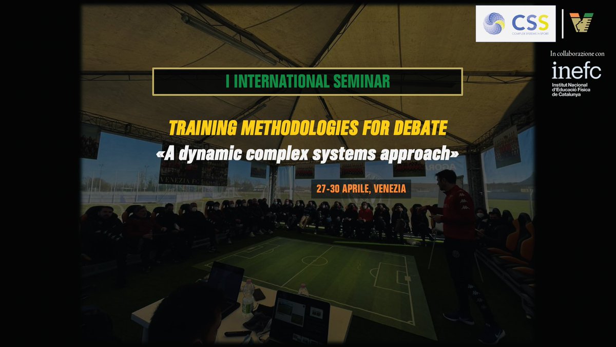 Kick off of the 1️⃣st @VeneziaFC_IT International Seminar “Training Methodologies for debate: A dynamic complex systems approach'. Directed by @jordifdezlie, in collaboration with @inefcat & @ComplexSSport we have ahead of us 4 days of much complexity and little certainty 🎨⚽️🤹‍♀️