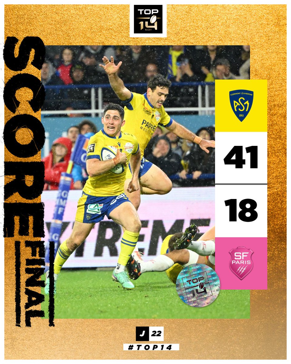 #TOP14 #ASMSFP - J22 L'@ASMOfficiel réveille le volcan en faisant tomber le leader avec la manière 🌋 -- Le match en détails : top14.lnr.fr/feuille-de-mat…👈