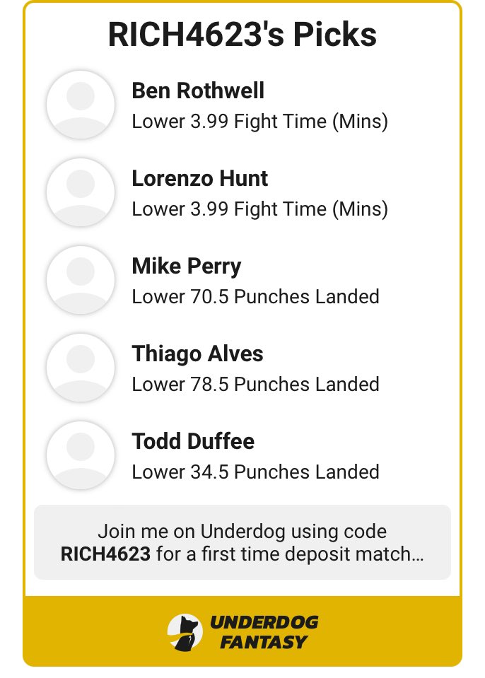 LaughOutLopez's tweet photo. Show off your sports knowledge by making picks on Underdog!

Join me on Underdog using code RICH4623 for a deposit match bonus up to $100.

https://t.co/KYw8X1wTMu https://t.co/1dcE27UPn1