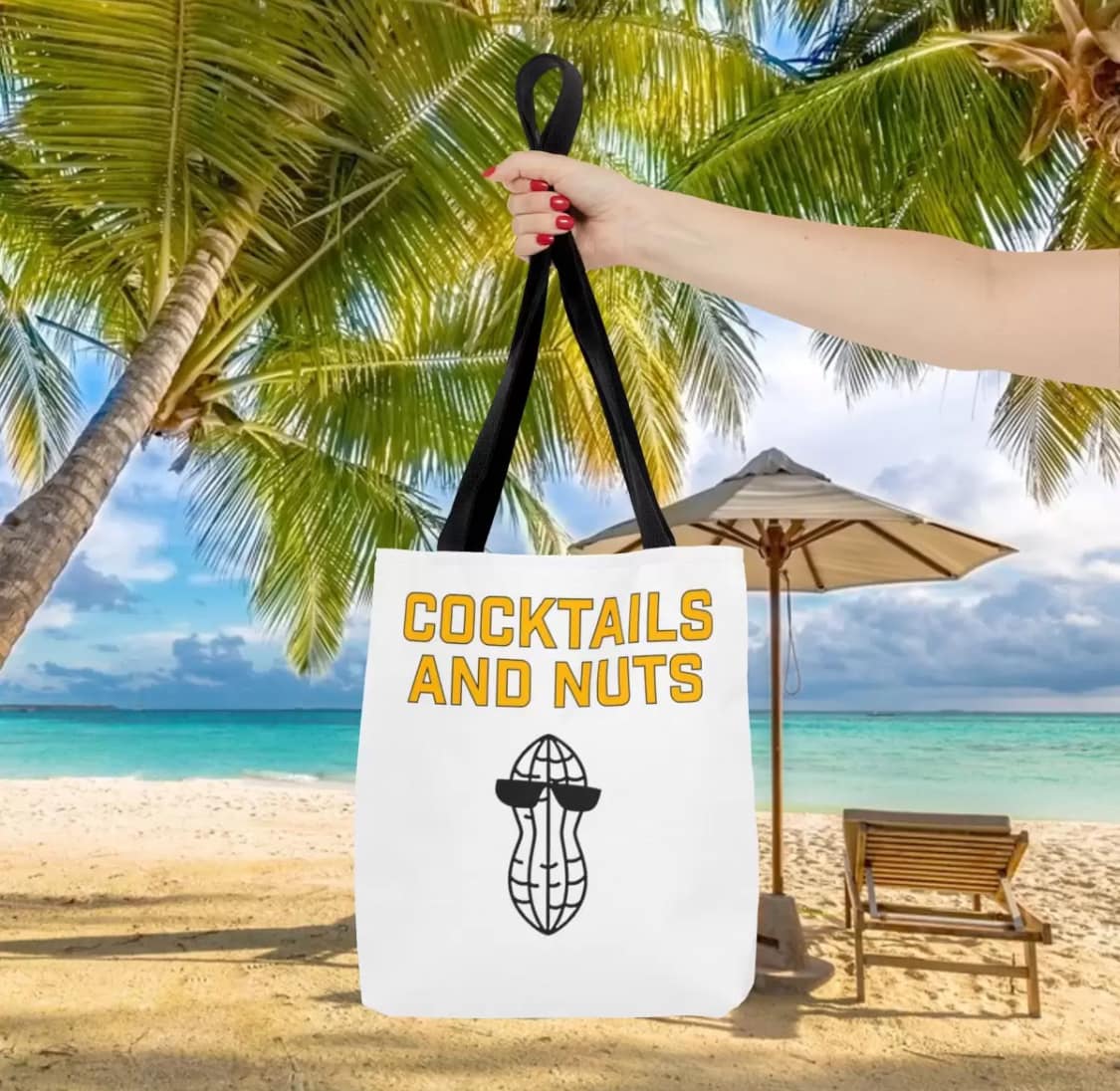 Just what you need for a quick getaway to the beach or anywhere in between. 🥜☀️🕶️ Bag yours: hancockpeanuts.com/product/cockta… #cocktails #nuts #hancockpeanuts #cocktailsandnuts #tote #bag #beach
