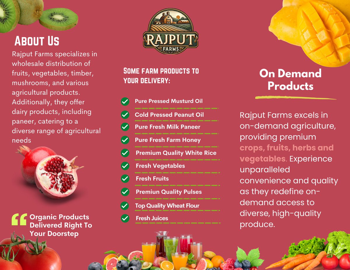 rajputfarms1's tweet photo. Rajput Farms beckons with its rustic charm and vibrant bounty, inviting visitors to immerse themselves in a world of agricultural delights.

#RajputFarms #FarmToTable #OrganicLife #AgriculturalParadise #FreshProduce #SustainableFarming #LocalHarvest #NatureBounty #FarmExperience https://t.co/nEd1E65b9a