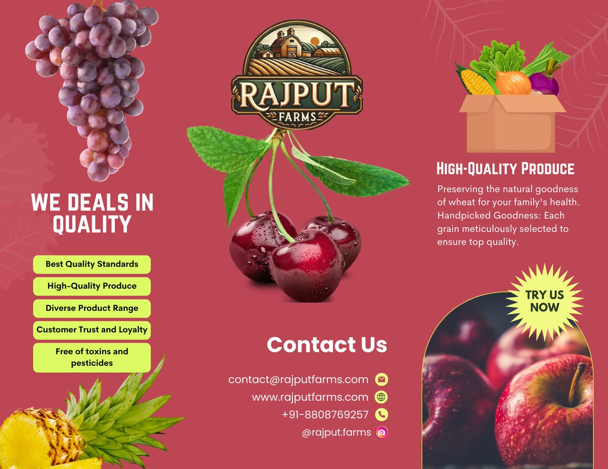 rajputfarms1's tweet photo. Rajput Farms beckons with its rustic charm and vibrant bounty, inviting visitors to immerse themselves in a world of agricultural delights.

#RajputFarms #FarmToTable #OrganicLife #AgriculturalParadise #FreshProduce #SustainableFarming #LocalHarvest #NatureBounty #FarmExperience https://t.co/nEd1E65b9a