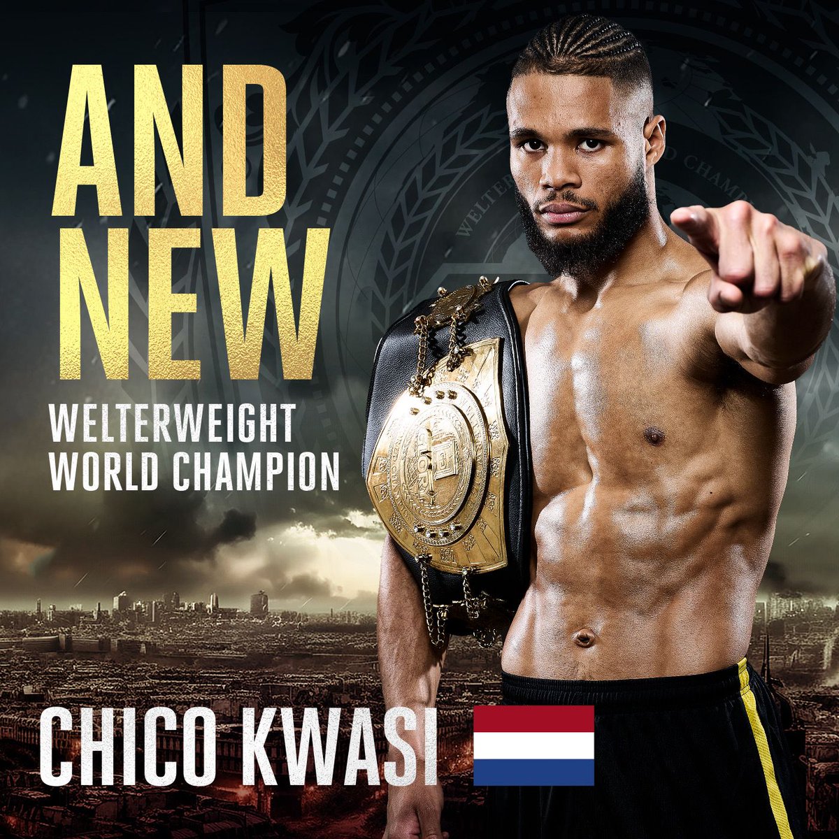 And NEW GLORY Welterweight World Champion, Chico 'LUFFY' Kwasi!