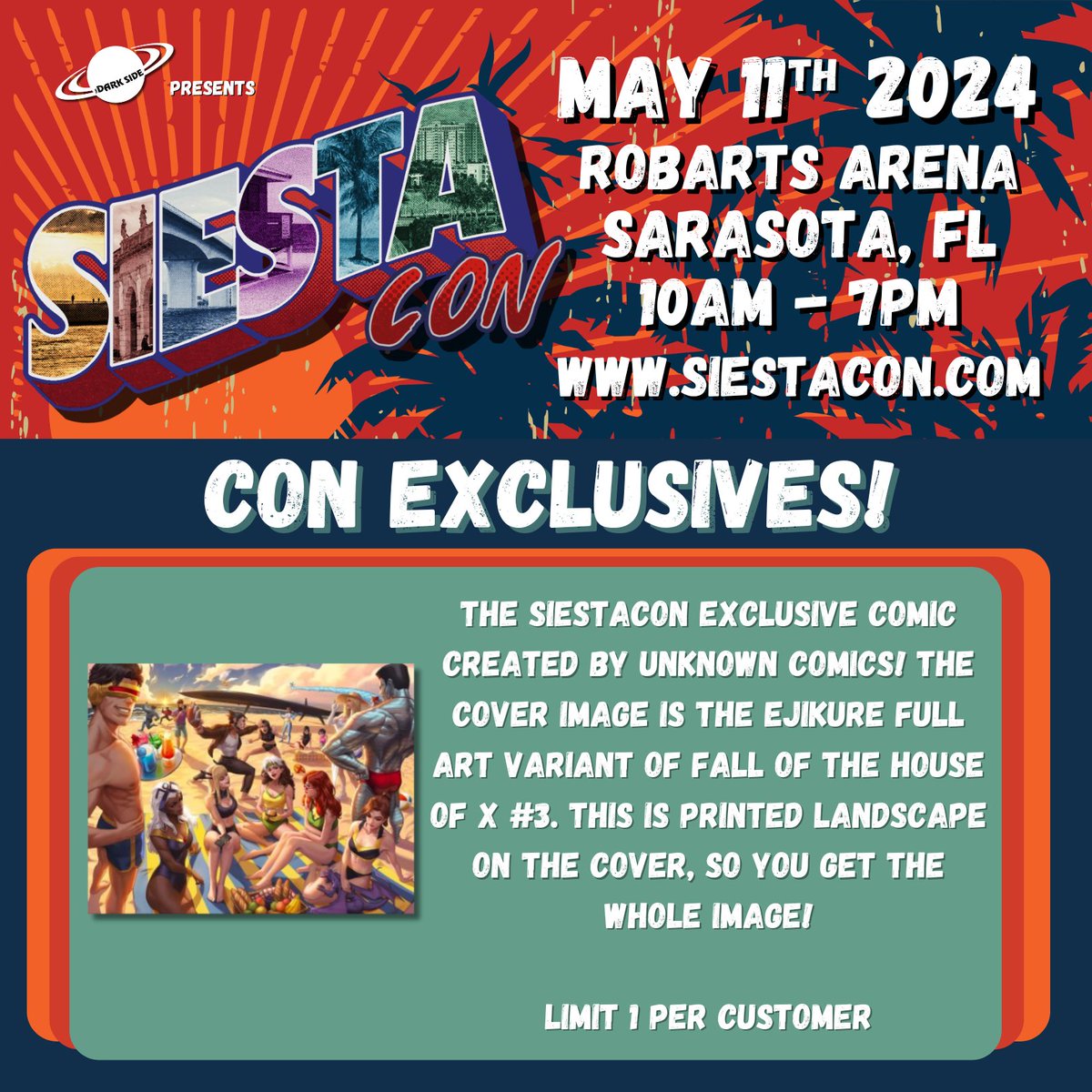 Siestacon's tweet photo. SiestaCon exclusives! Available on at SiestaCon!
#SarasotaFL https://t.co/4kV1EgxNwk https://t.co/zfVOYFPSX6