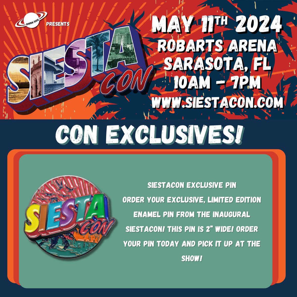 Siestacon's tweet photo. SiestaCon exclusives! Available on at SiestaCon!
#SarasotaFL https://t.co/4kV1EgxNwk https://t.co/zfVOYFPSX6
