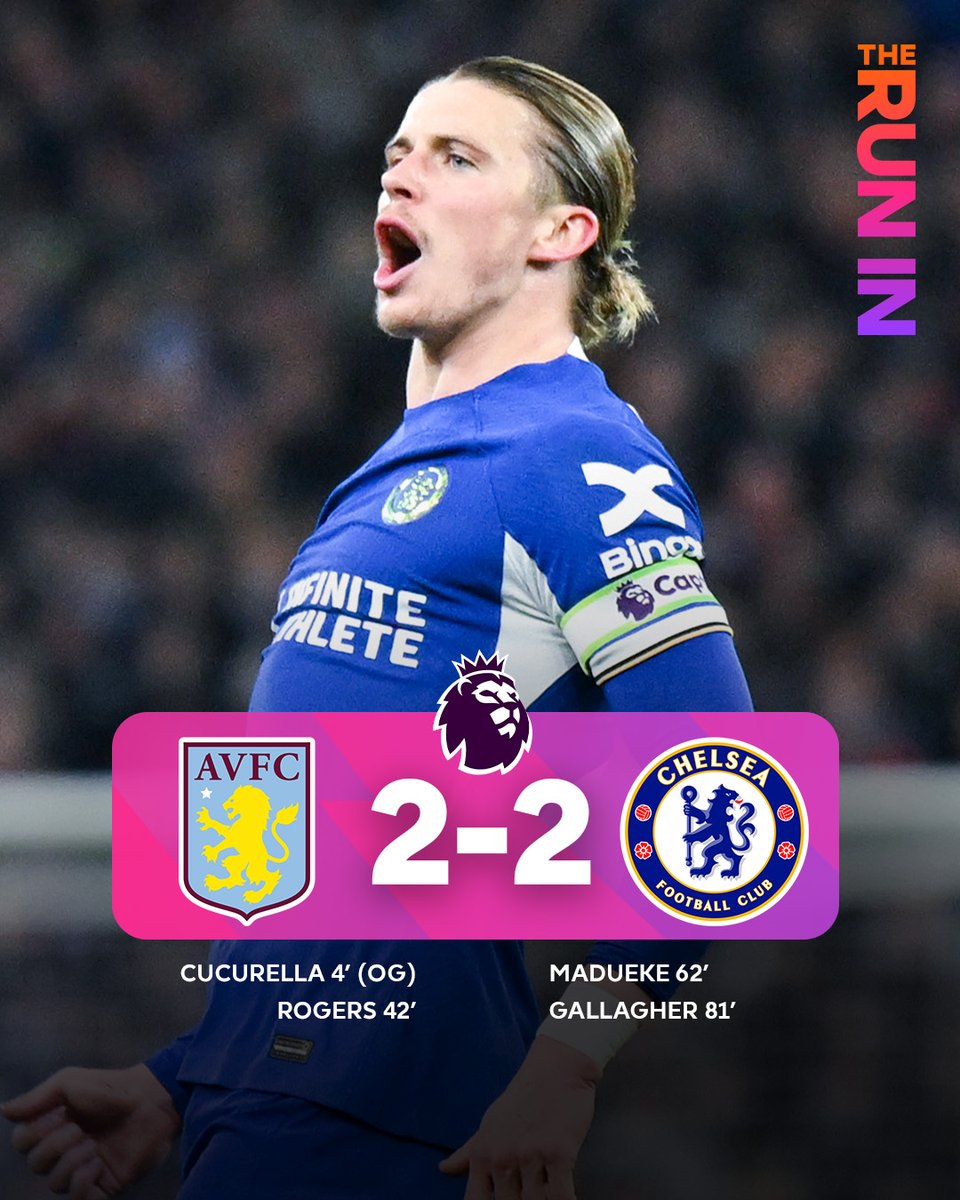 Conor Gallagher's spectacular strike sees the points shared between @AVFCOfficial and @ChelseaFC🤝

#AVLCHE