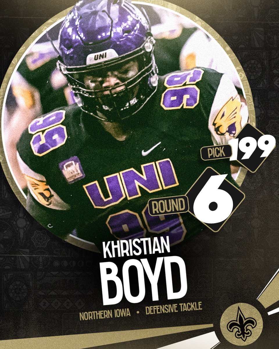 With the 199th pick in the 2024 NFL Draft, the New Orleans Saints select DT Khristian Boyd #SaintsDraft | @CoxComm