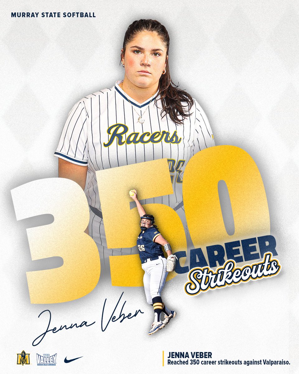 𝓔𝓵𝓲𝓽𝓮 𝓜𝓲𝓵𝓮𝓼𝓽𝓸𝓷𝓮 ✨ @JennaVeberr posted her 350th career strikeout in the second game against Valpo today! #GoRacers🏇