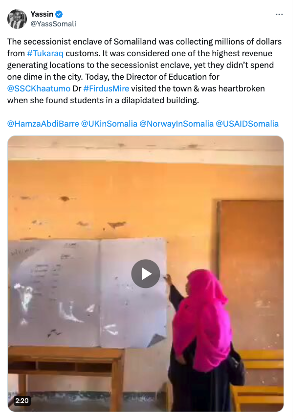 This is a lie many deranged faqash like @YassSomali love to repeat. Lets look at the numbers. Quick factcheck: Customs revenue generated within Dhulmahante territory of East Sool (Laascanood, including Tukaraq) and its % from total revenue generated in Somaliland was as…