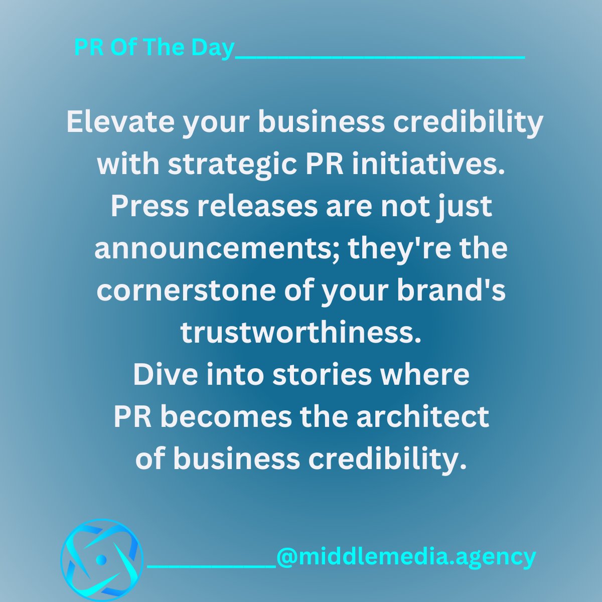 🏆  Elevate your business credibility with strategic PR initiatives.💼🌟 

#PRBusinessCredibility #TrustworthyBrands  #PublicRelations #Media #Brand #PressRelease #PR