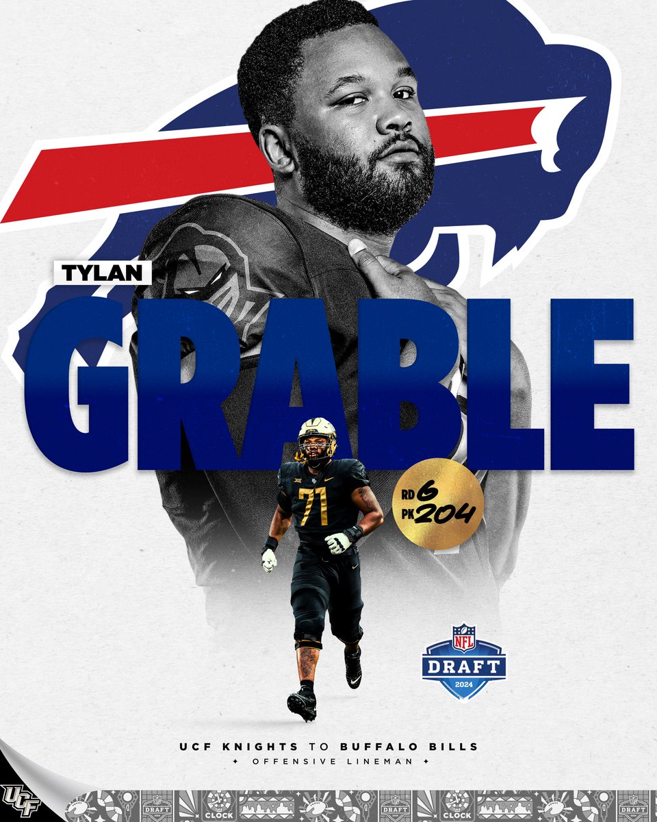 UCF ➡️ Buffalo Tylan Grable is ready to Circle the Wagons! @tylanmalik | #NFLDraft | @BuffaloBills