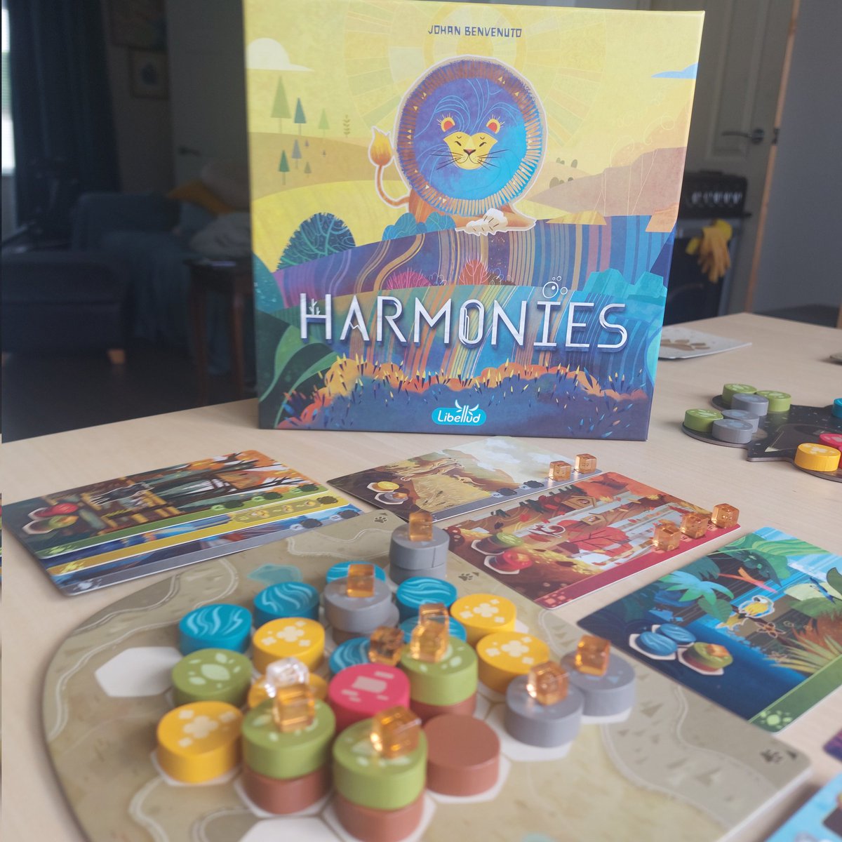 Harmonies from @Libellud is great, there's no other way to describe it. Hopefully available from @Kienda_UK soon! #Boardgames #boardgamegeek