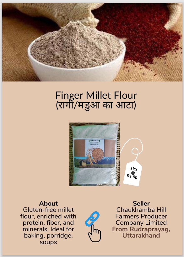 Flour Power ! Finger millet flour , also known as ragi atta – a nutritious and gluten-free flour made from ragi millet. Consuming it increases bone strength & promotes natural weight loss. Order at 👇 mystore.in/en/product/fin… 💪😇 @AgriGoI @ONDC_Official @mygovindia @IYM2023