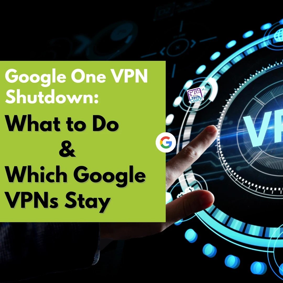 Are you a Google One VPN user? Get ready for the shutdown!

youtube.com/watch?v=cR-1SC…

#GoogleOneVPN, #VPNshutdown, #YourTechCoach