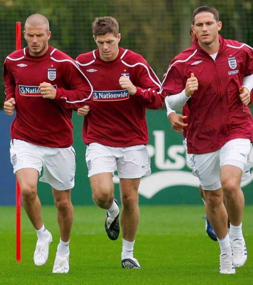 David Beckham, Steven Gerrard y Frank Lampard en la selección inglesa.