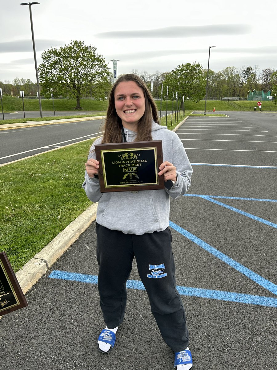 HHSCoachCole's tweet photo. Great day for Holmdel Track and Field! Lots of champions and medal winners. Girls take home the team title and Sophia Laudi throws 137’5” in javelin and is named MVP OF THE MEET. That throw is No2 in New Jersey right now! @HolmdelHornets @HolmdelHS @njmilesplit @HSSportsNJ https://t.co/eGzKssJiF0