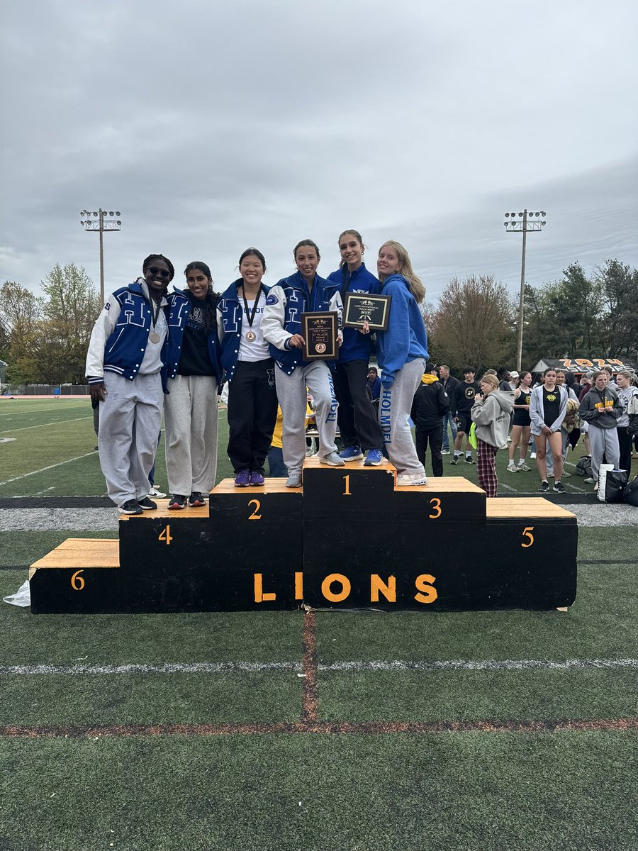 HHSCoachCole's tweet photo. Great day for Holmdel Track and Field! Lots of champions and medal winners. Girls take home the team title and Sophia Laudi throws 137’5” in javelin and is named MVP OF THE MEET. That throw is No2 in New Jersey right now! @HolmdelHornets @HolmdelHS @njmilesplit @HSSportsNJ https://t.co/eGzKssJiF0