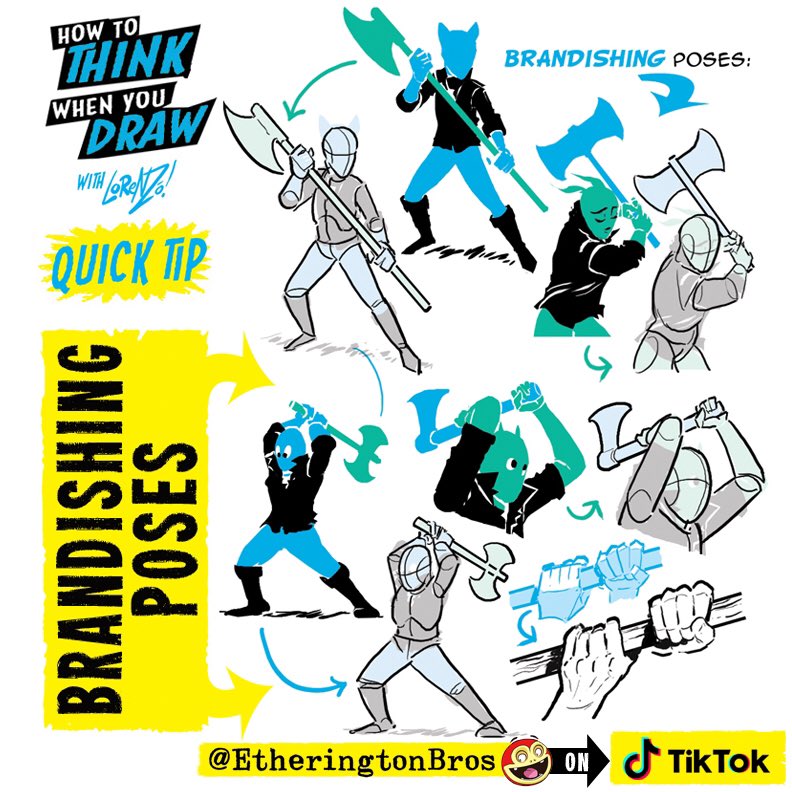 AXE SWINGING! PLUS, I now post DIFFERENT tutorials each day over on TIKTOK ( handle: EtheringtonBros ) Lorenzo! #anime #manga #comicart #conceptart #gamedev #animationdev #gameart #tutorial #illustration #art #drawing #characterdesign #visdev