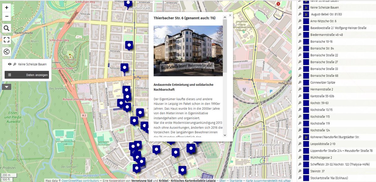 Wir kartieren Verdrängung in #Südvorstadt & #Connewitz jetzt auch mit Online-Karte. Es geht um teure Neubauten, Eigentümerstrukturen und Entmietung. #KeineScheissebauen #Wohnraumfueralle! 
Helft mit, sendet uns Infos zu Verdrängungsfällen und Vermietern!
vernetzungsued.de/stadtteildoku/
