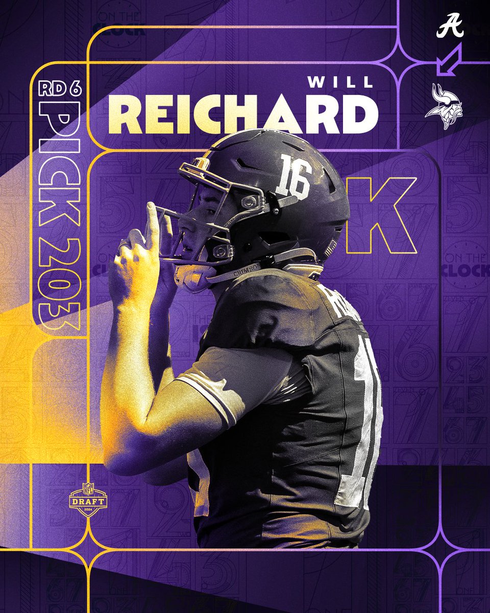A SPECIAL ONE. The #Vikings have drafted K @WillReichard.