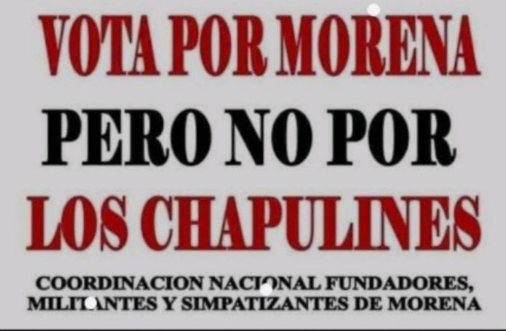 @catrina_nortena @perezricart @paezvarela @alvaro_delgado @ClaraBrugadaM @catymonreal_ @AdrianRubalcava #MorenaSiChapulinesNo CHAPULINES PRIANISTAS INFILTRADOS EN MORENA, no me representan, fuera! @mario_delgado @CitlaHM el enemigo está enquistado en casa