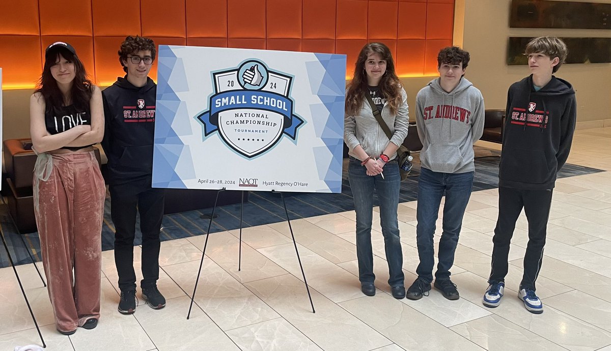 Ian Kelleher (@ijkelleher) on Twitter photo The plucky St. Andrew’s Quiz Bowl team just qualified for day 2 finals of the National Small Schools tournament in their first time there. And they laugh more than any other team. <a href="/SAES/">St. Andrew's-Potomac</a> The plucky St. Andrew’s Quiz Bowl team just qualified for day 2 finals of the National Small Schools tournament in their first time there. And they laugh more than any other team. <a href="/SAES/">St. Andrew's-Potomac</a>