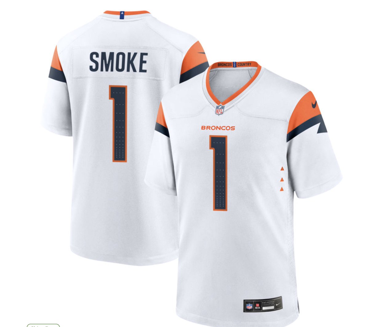 If Bo Nix had taken his wife Izzy's last name, which was SMOKE, this could have been the jersey we were blessed with