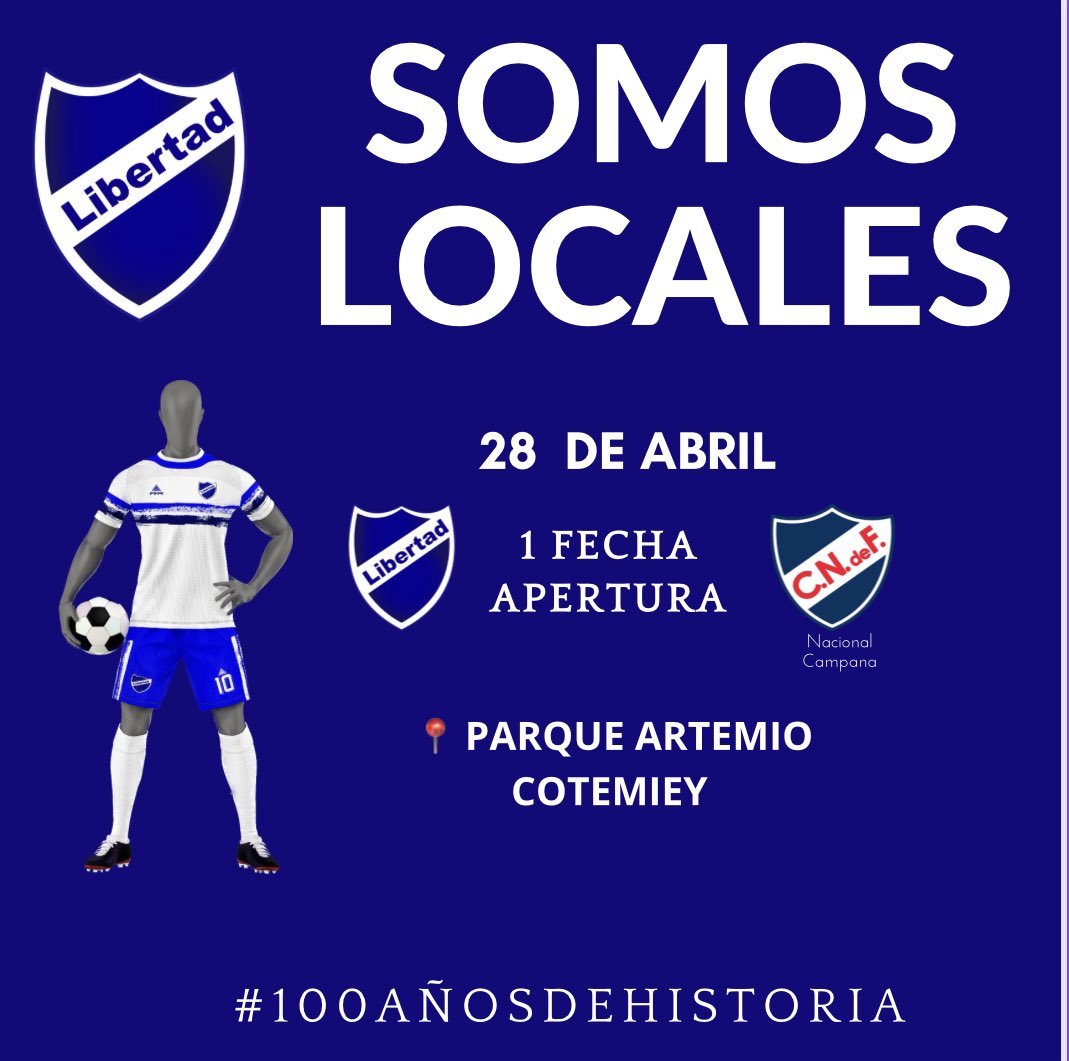 Mañana Juega el Nietense de Local, y vos tenes que estar, Vamos te Esperamos. 
# 100 Años de Historia!