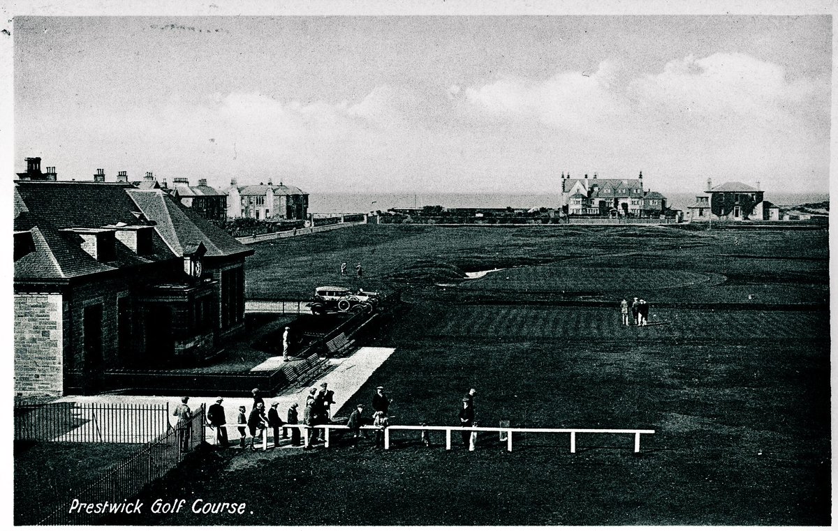 Latest 📫 arrival today. The 1st tee at @PrestwickGC in the 1920’s. Under consideration for A Round of Scottish Golf Courses 🏴󠁧󠁢󠁳󠁣󠁴󠁿