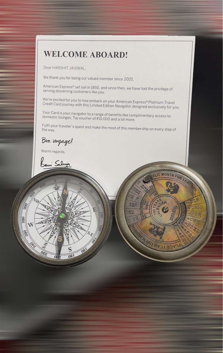 Thank you @AmexBusiness @AmexIndia , for the thoughtful gift of the compass navigator. It's a testament to your dedication to your loyal customers. I truly appreciate it!