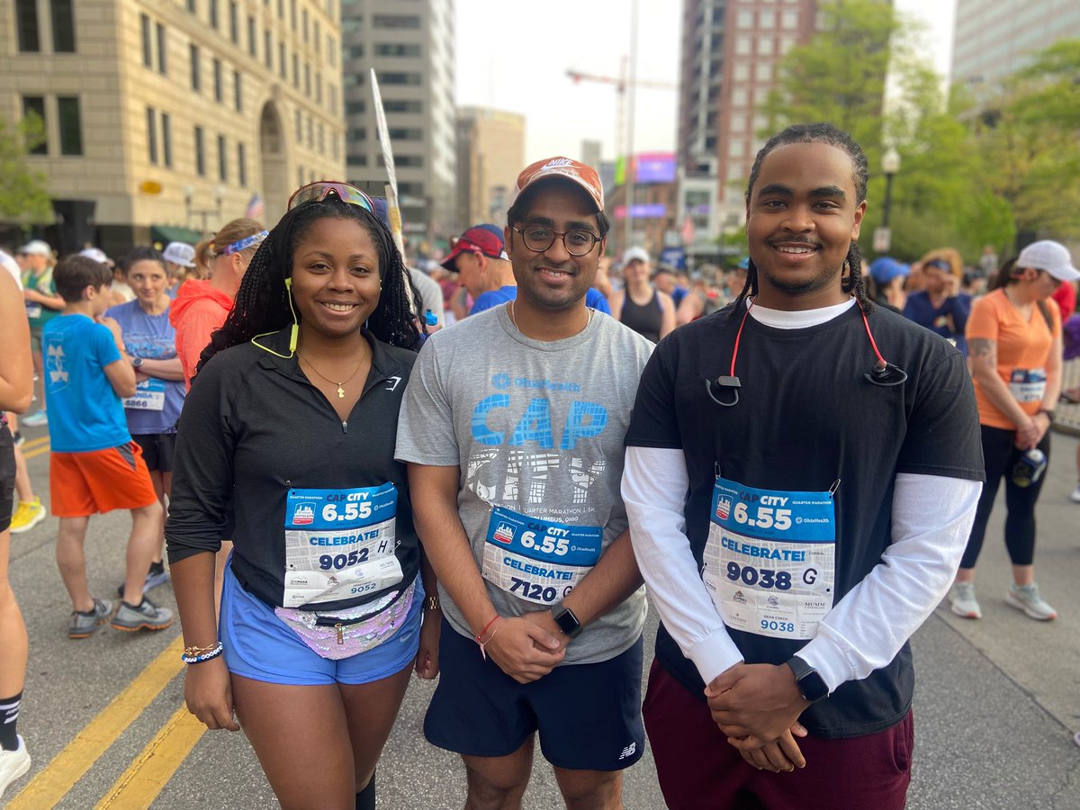 Our awesome PGY1s Ashley, @Prem_N_Patel, and @Tommy_Mengesha participated in the Columbus marathon this morning!!!