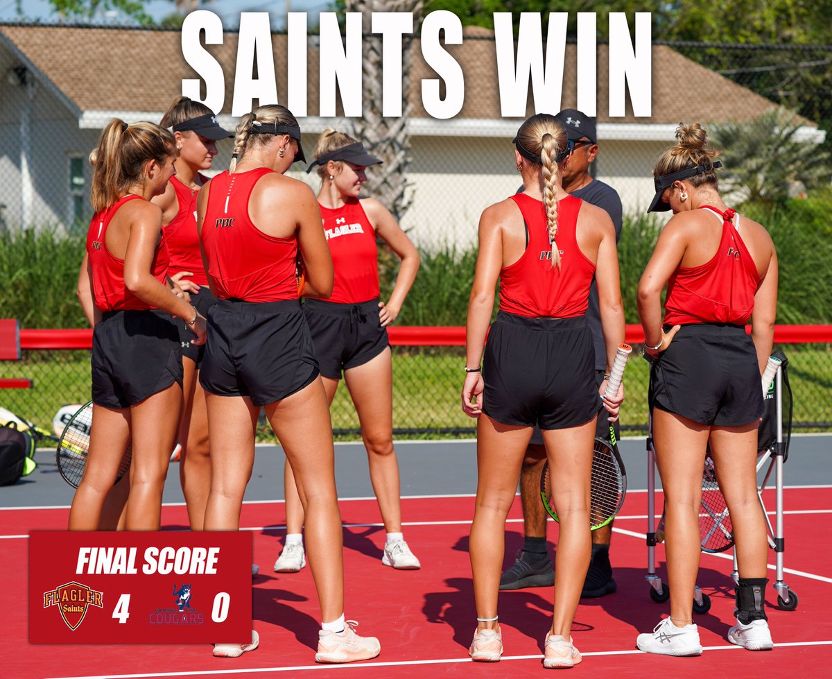 CHAMPIONSHIP BOUND😤 The Saints will face North Georgia in the PBC Championship tomorrow at 10 a.m.🔜 #GoSaints | @FlaglerWTennis