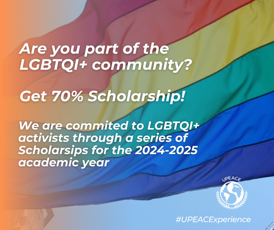 Calling all passionate LGBTIQ+ activists! 🏳️‍🌈 Embrace the opportunity to nurture your potential with a 70% scholarship. Apply now & be a part of our inclusive community dedicated to making a positive impact: upeace.org/?utm_campaign=… #LGBTIQ+ #ScholarshipOpportunity