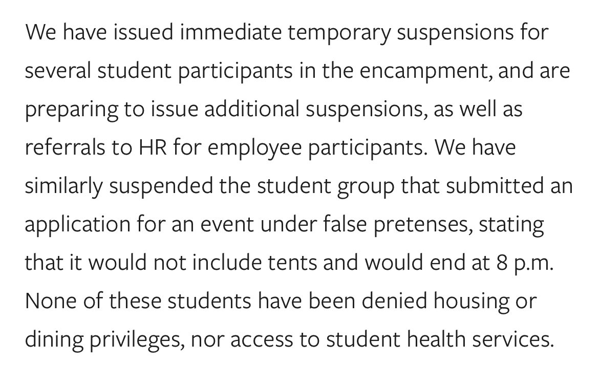 unionnick's tweet photo. Cornell has announced that they will NOT evict suspended students from on-campus housing or bar us from dining halls. Make no mistake — this shift the result of intense pressure from students, the public, and in particular faculty. https://t.co/g3JMiGICwe