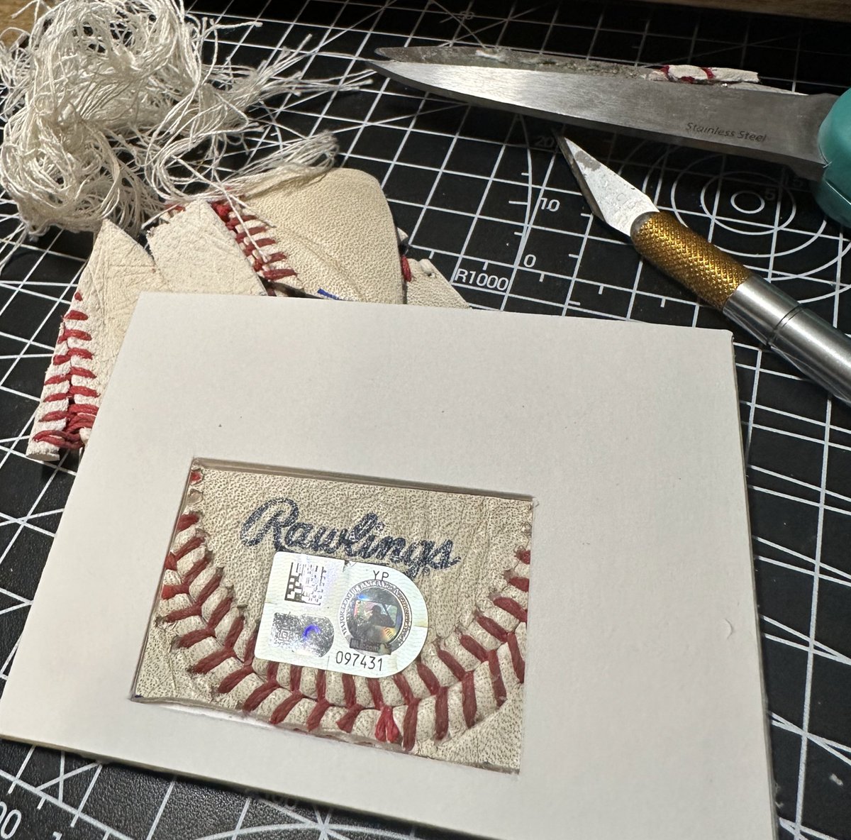 Having some fun the workshop today ⚾️ 🔪 #cardart #thehobby