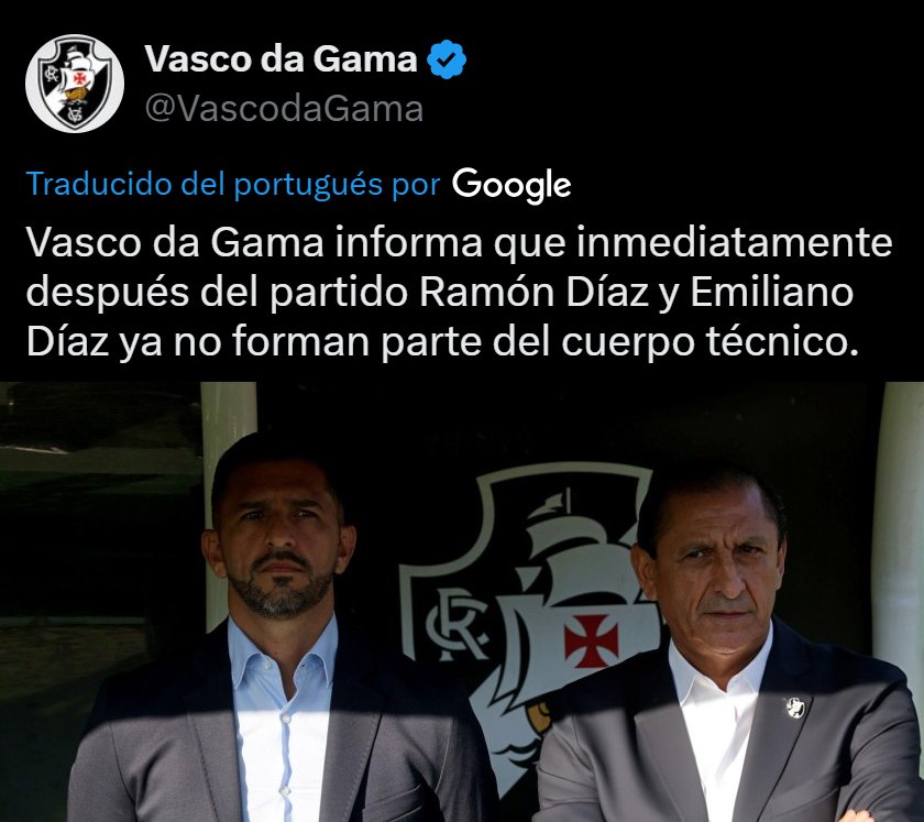 'Ramón Díaz': Porque dejó de ser el director técnico de Vasco da Gama