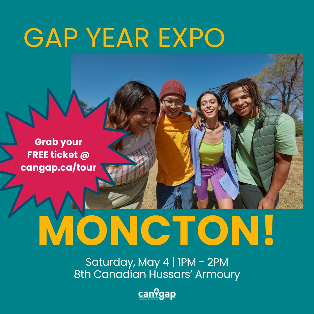 We're going EAST this year with our Gap Year Expo Canada Tour! If you're in the Moncton area and looking for a deep dive into gap year planning and programs to make the most of your year, don't miss us next Saturday. Grab your FREE ticket at cangap.ca/tour 🤩