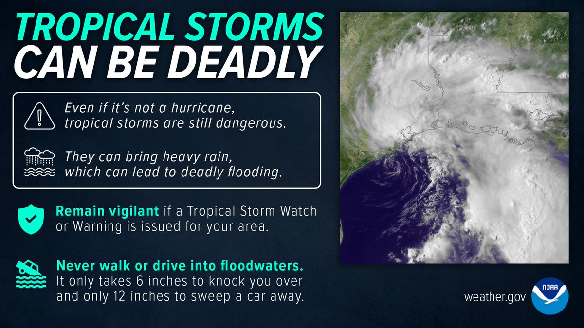 Today is the beginning of Hurricane Preparedness Month in South Carolina. Both tropical storms and hurricanes can cause loss of life and property even far from the coast. Learn more about the different dangers that tropical cyclones bring: weather.gov/safety/hurrica…. #WeatherReady