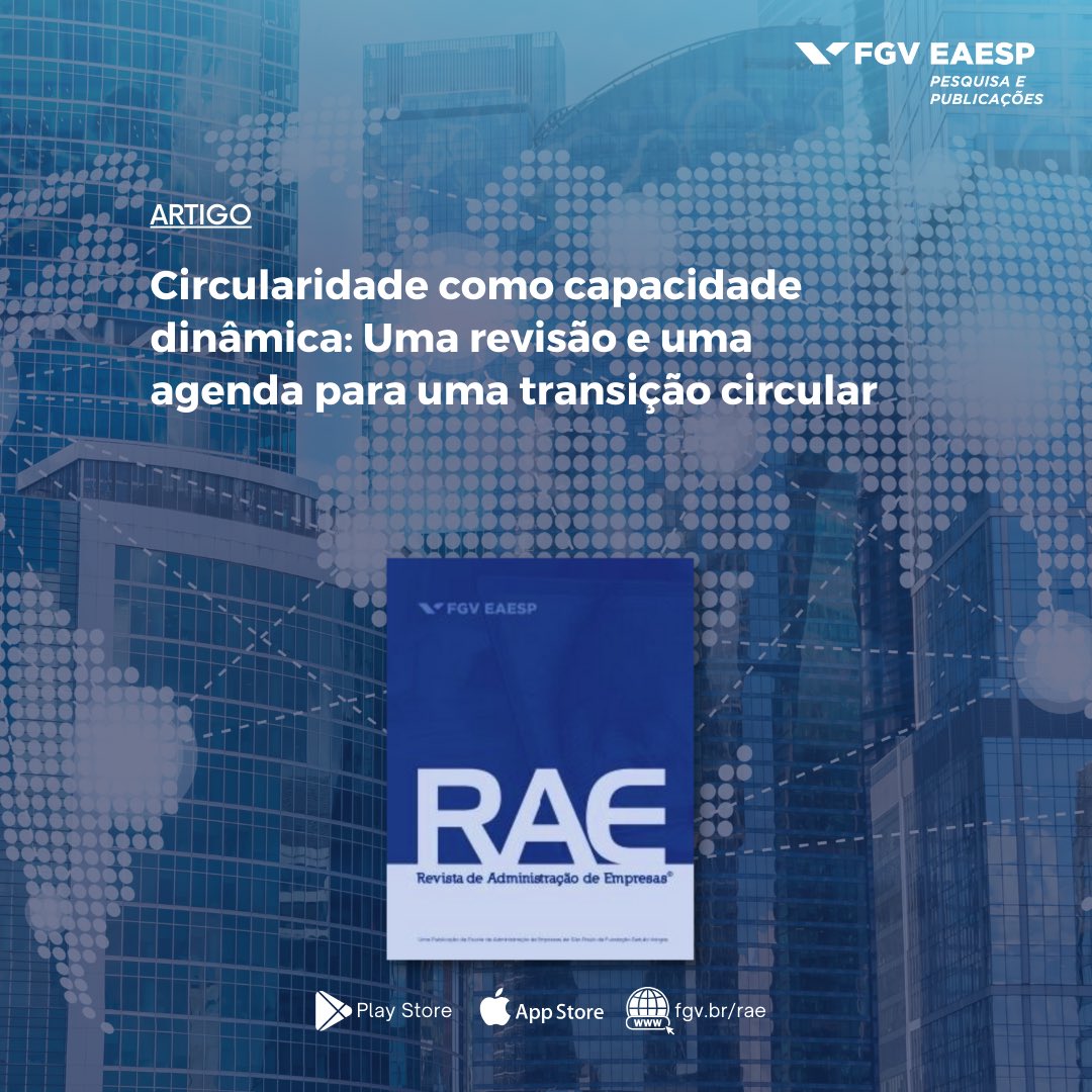 Descubra como a economia circular está impulsionando a inovação nas organizações! Saiba mais sobre a transição do modelo linear para o circular e seu impacto no desempenho organizacional: tinyurl.com/revrae14 #EconomiaCircular #Inovação #RAE