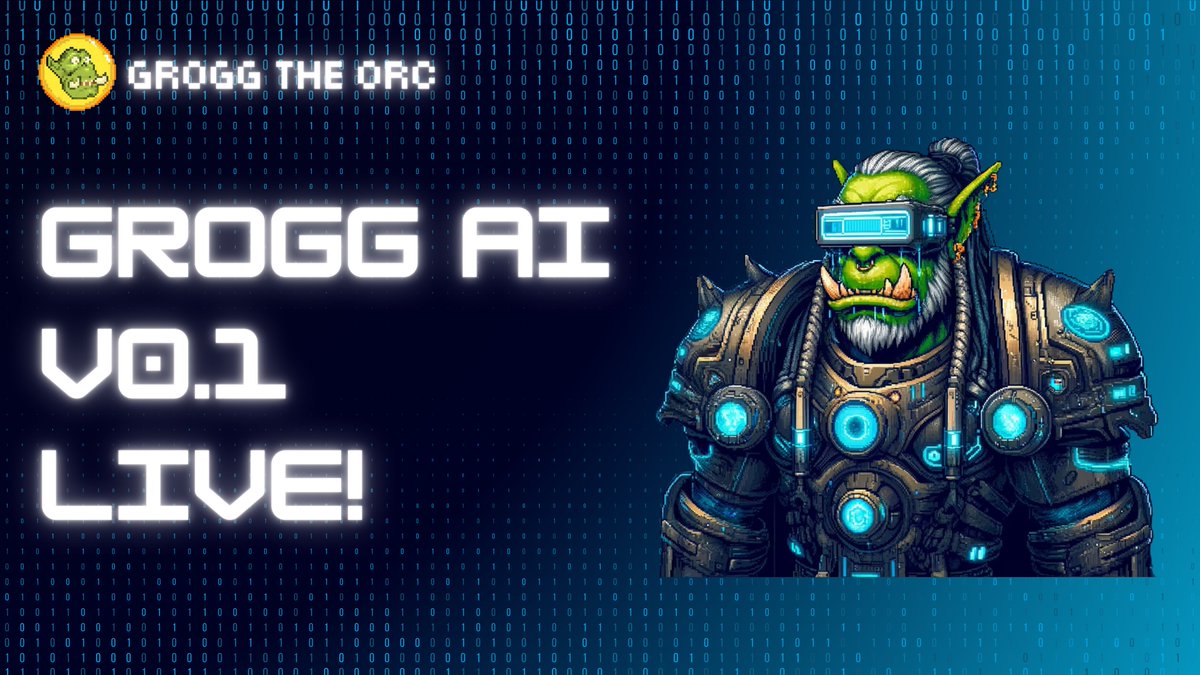 🚀Grogg AI v0.1 is officially LIVE!🚀 Join us to explore the first release on our Discord. To celebrate this milestone, we're kicking off a special #GIVEAWAY 🏆300K $ORC for 3 winners! Enter: 1️⃣Follow 2️⃣❤️&🔁 3️⃣Tag 3 friends ⏰24 hrs This is just the beginning. Stay tuned!🌟