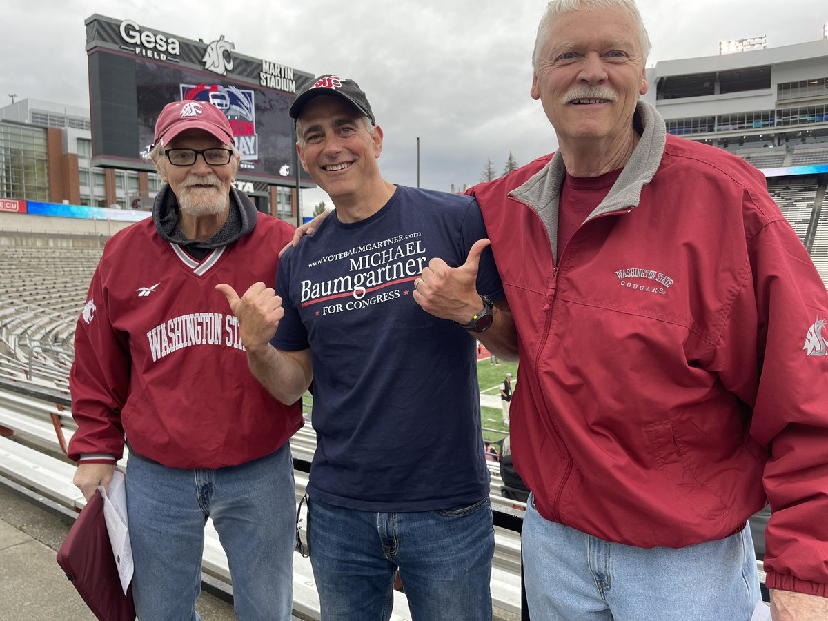 It’s a great day when you get to hang out in Martin Stadium and have fantastic Coug fans come up and ask if they can have Baumgartner for Congress yard signs at their houses! One thing is for sure, I’ll fix college sports for schools like WSU & EWU when I get to DC! #GoCougs…