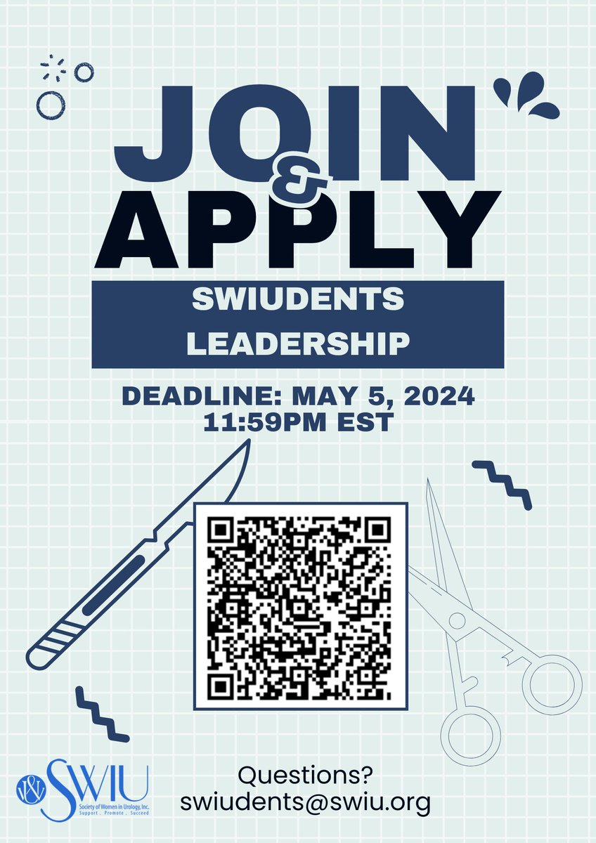 📢Interested in getting more involved with SWIUdents? ‼️ Applications for the 2024-2025 SWIUdents Leadership board are now live‼️ ⏰Deadline to apply is May 5, 2024, 11:59PM EST Feel free to reach out to swiudents@swiu.org with any questions! Link➡️ forms.gle/yU7UH6tEhaZtVS…