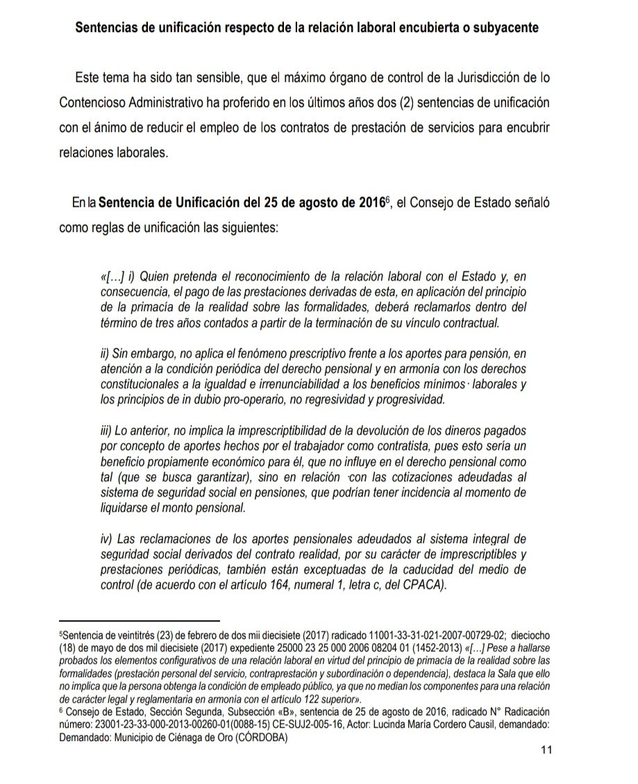 cabogadosa1's tweet photo. Sentencia que analiza las sentencias de unificación respecto de la relación laboral encubierta o subyacente/ licencia de maternidad/ contrato de prestación de servicios- Perspectiva de género https://t.co/V0vS206npk