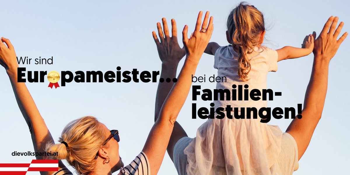 Vom Familienbonus Plus über die Familienbeihilfe bis hin zum Kinderbetreuungs- und Schulstartgeld. Der österreichische Staat investiert so viel wie kein anderes EU-Land in die Zukunft unserer Kleinsten! Das beweist: Für uns als Volkspartei ist die Familie das Fundament unserer…