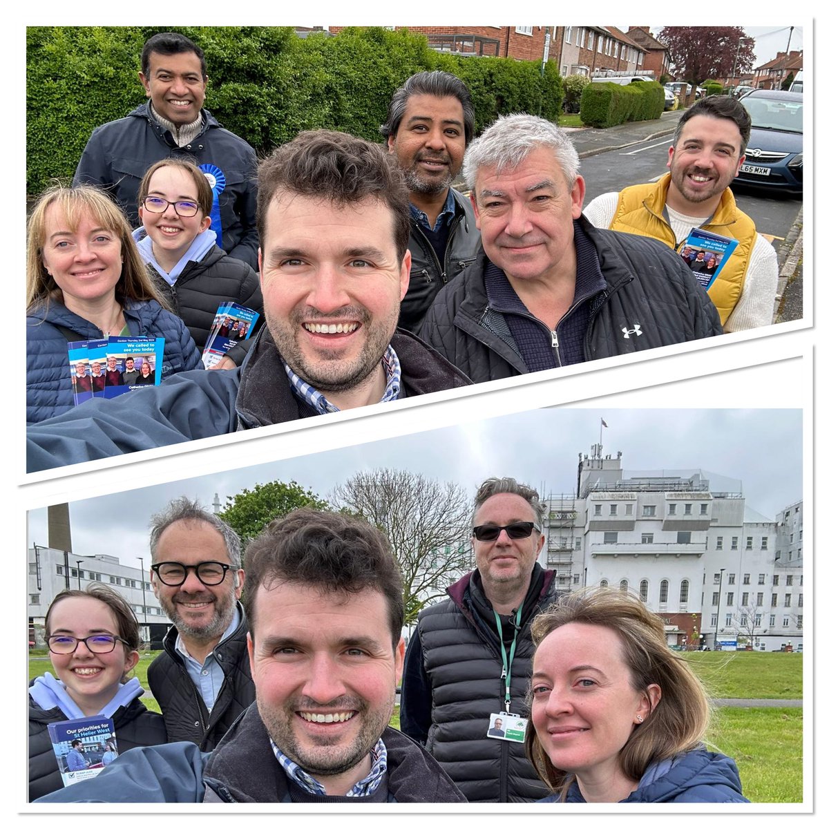 Another brilliant Saturday on the doorsteps in #StHelierWest Great to have the support of both local MPs @scullyp and @ElliotColburn alongside @jed_dwight @NandhaParam @Timmo_Crowley, Cllr Magnus and friends 💙 #VoteConservative