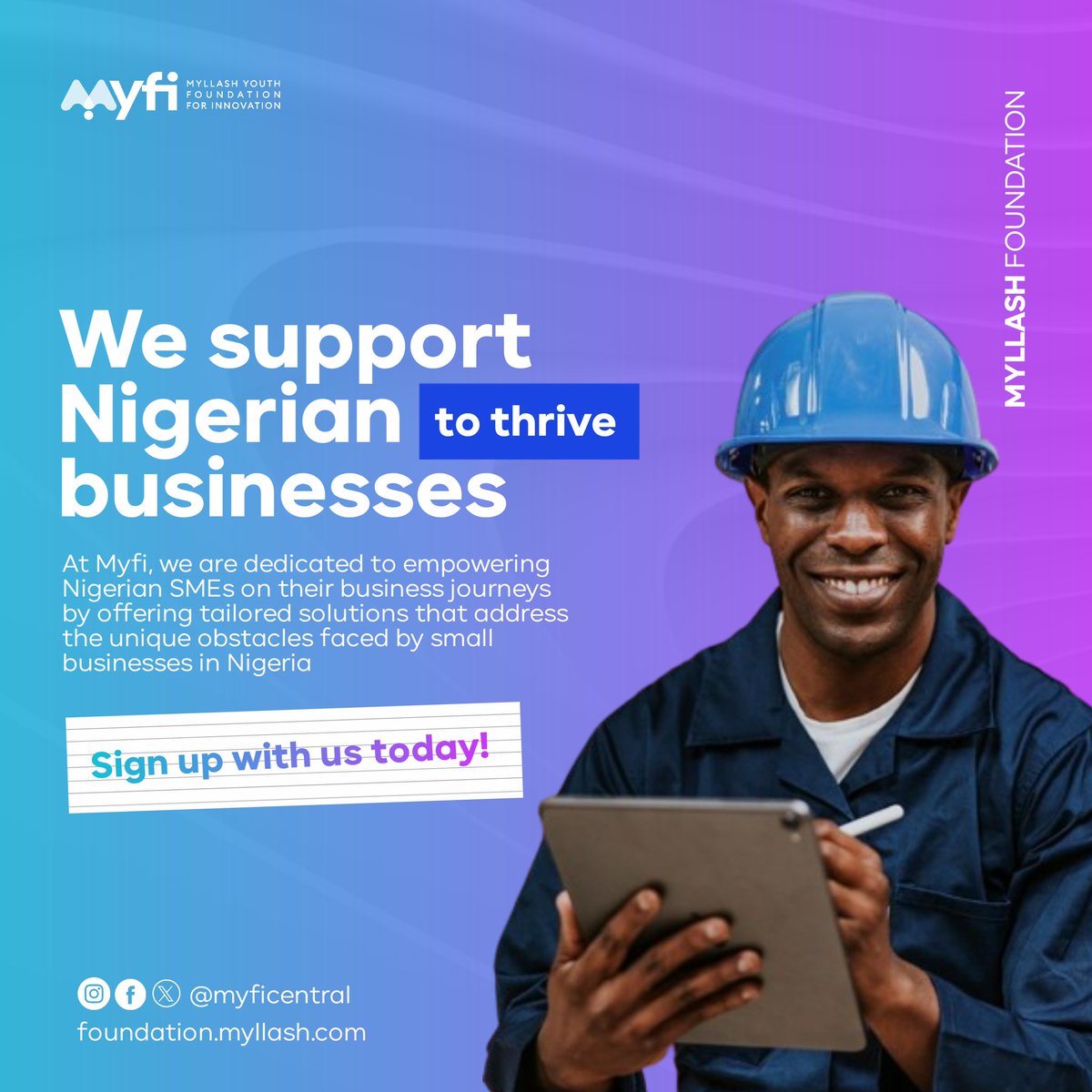 We believe in the power of empowering local businesses, by helping them thrive in today's increasingly digital landscape. Let's transform small businesses in Nigeria.
. 
#myficentral #myfi #techcompany #softwaresolutions #empowerment
#SMEs #supportbusiness