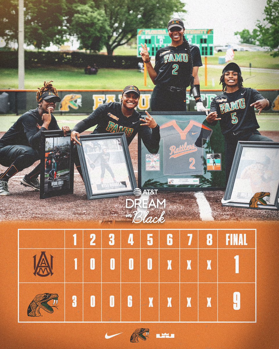 ✌🏽 𝘿𝙊𝙒𝙉, 𝙊𝙉𝙀 𝙏𝙊 𝙂𝙊!! The Rattlers defeat the Bulldogs in the second game of the weekend series. The first pitch of game three starts in 30 minutes! 📺 famuathletics.com/rattlersplus 📊 famuathletics.com/softballlivest… #FAMU | #FAMUly | #Rattlers | #FangsUp 🐍