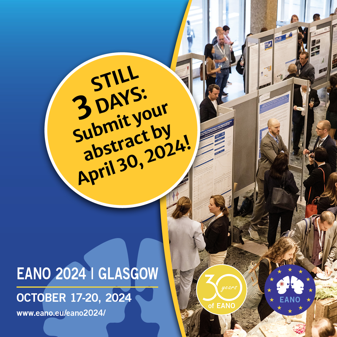 🗓Abstract submission for #EANO2024 closes in 3 DAYS! This is your chance to share your research at the 19th EANO Meeting in amazing Glasgow (UK), and meet outstanding experts in the field of #NeuroOncology. Learn more & submit: eano.eu/eano2024/abstr… #btsm #glioma #braincancer