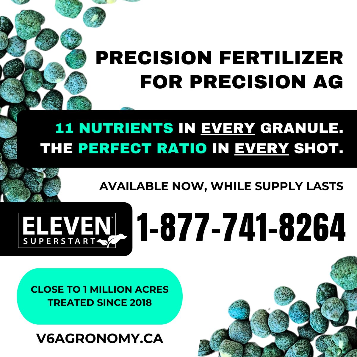Need to top-up your #fertilizer for #seed2024? Give us a call. We have a limited quantity of 2024 #ElevenSuperstart ready to go! v6agronomy.ca
#Phosphate #CdnAg #seeding #farm #crops #precisionAg #agriculture #precisionseeding #agronomy #saskag